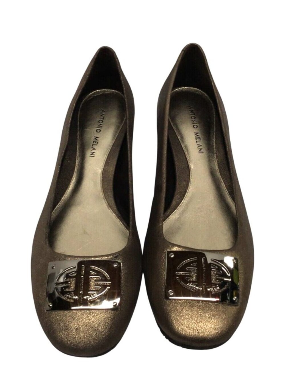 Antonio Melani Society 204 Womens 9.5M Sparkly Gold Ballet Flats